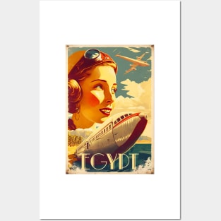 Egypt Pilot Vintage Travel Art Poster Posters and Art